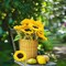 10 Pcs Summer Artificial Sunflowers with Long Stems – Bright Yellow Silk Sunflower Bouquets for Summer Weddings, Home, and Garden Decor